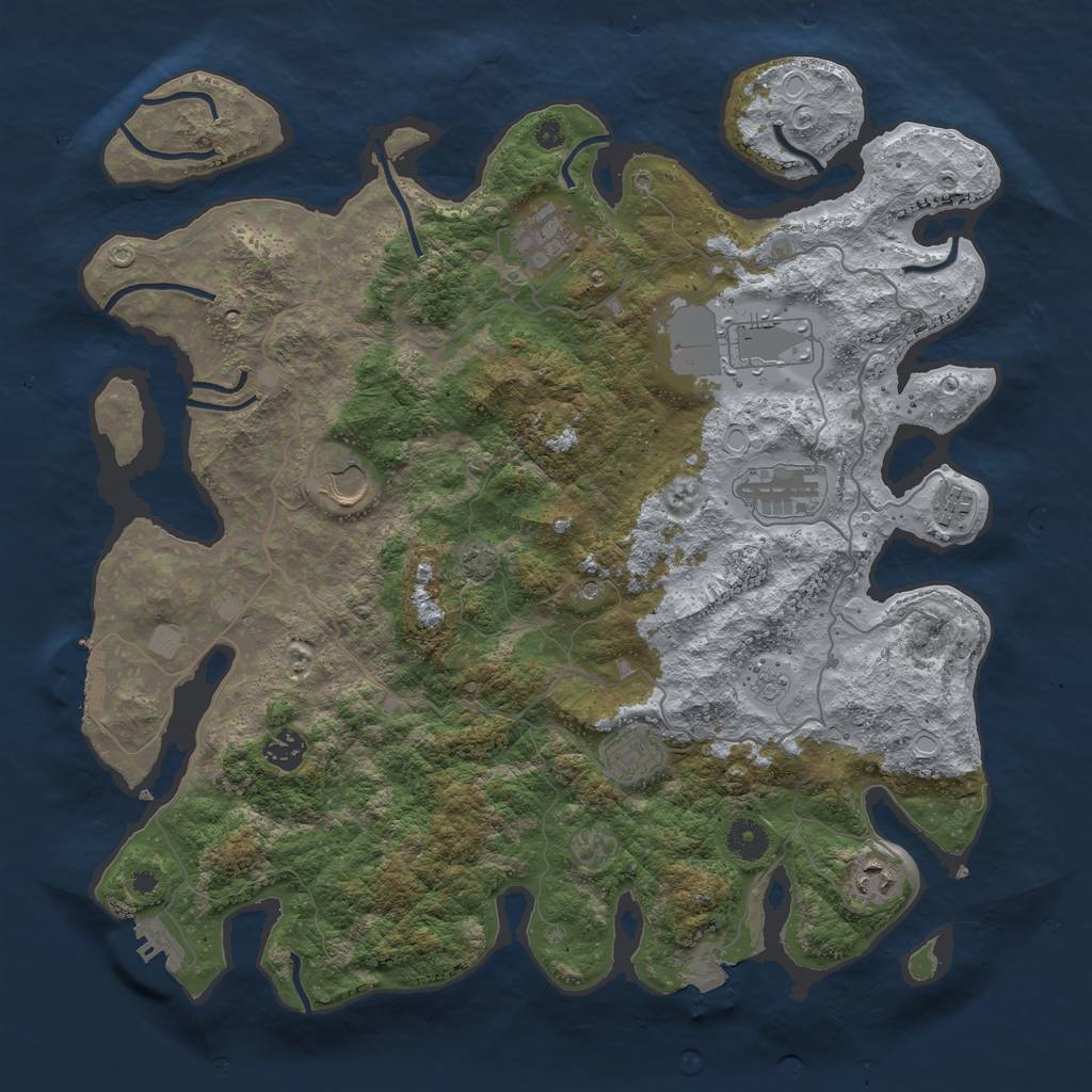 Rust Map: Procedural Map, Size: 4000, Seed: 1550770149, 16 Monuments