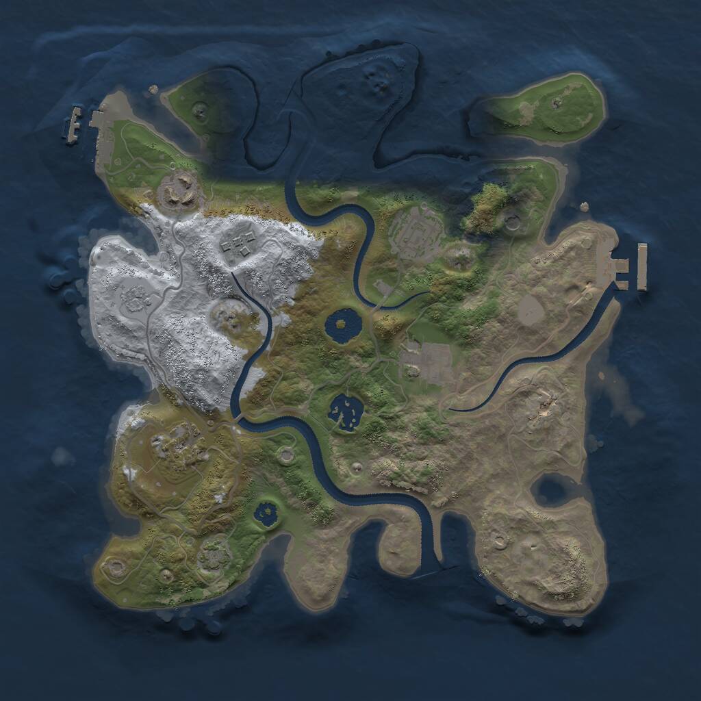Rust Map: Procedural Map, Size: 3000, Seed: 1538901868, 12 Monuments