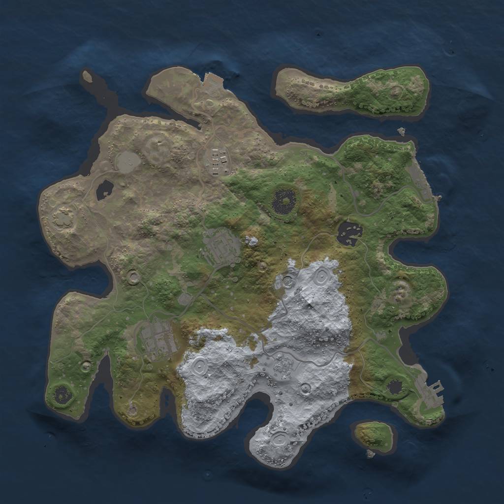 Rust Map: Procedural Map, Size: 3000, Seed: 593779269, 12 Monuments