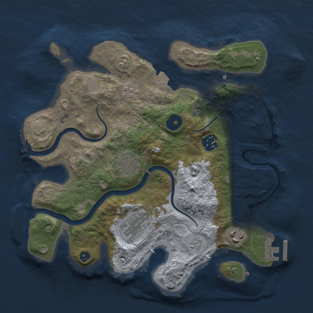 Rust Map: Procedural Map, Size: 3000, Seed: 593779269, 10 Monuments