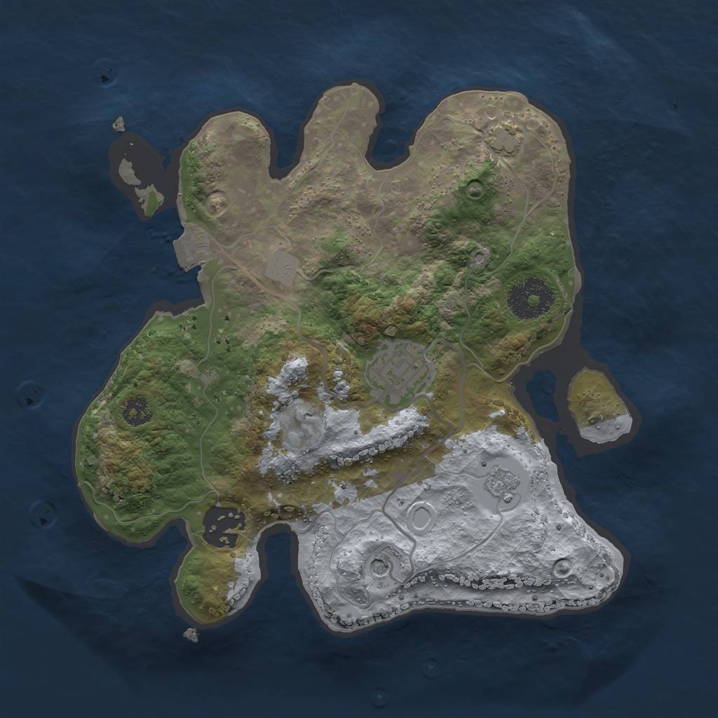 Rust Map: Procedural Map, Size: 2500, Seed: 62322, 8 Monuments