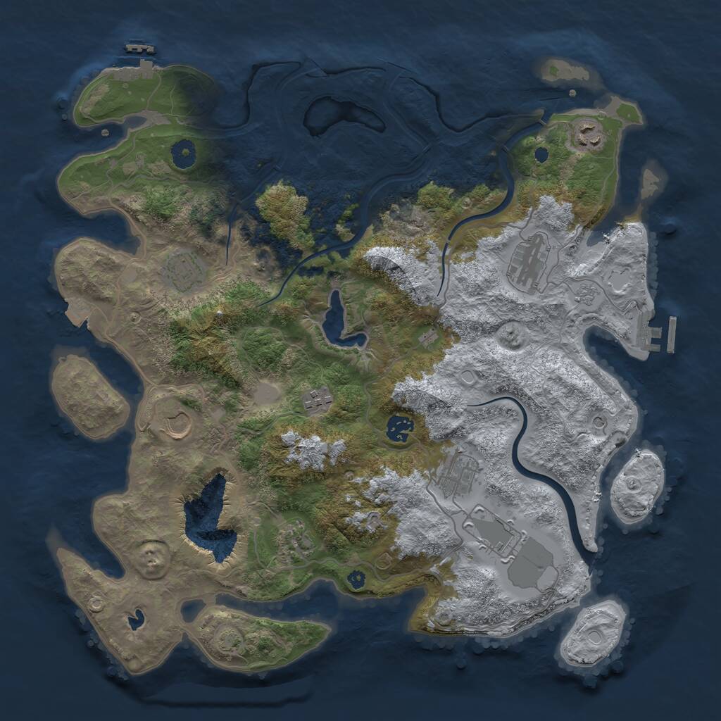 Rust Map: Procedural Map, Size: 4000, Seed: 342608444, 15 Monuments