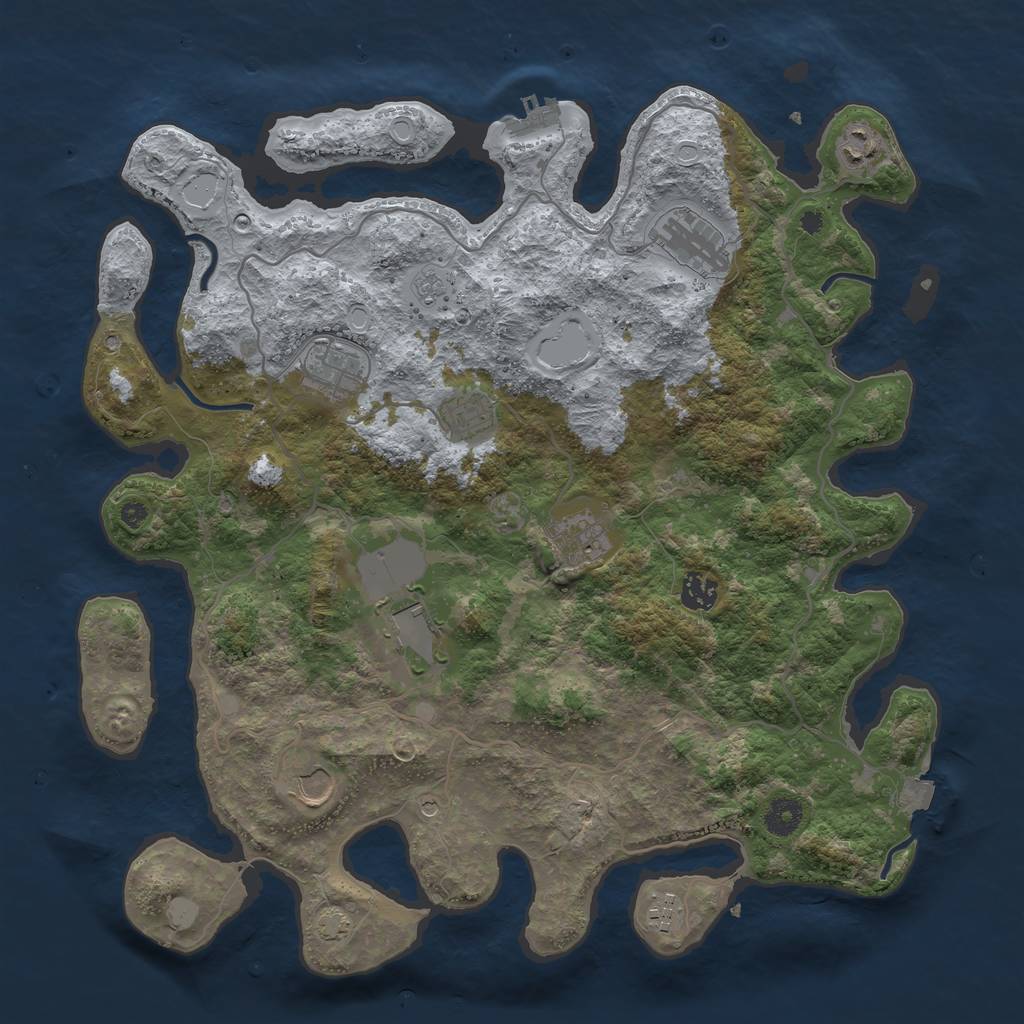 Rust Map: Procedural Map, Size: 4000, Seed: 42400891, 16 Monuments