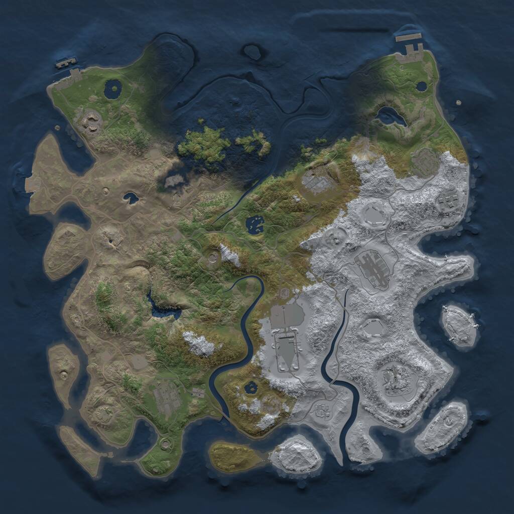 Rust Map: Procedural Map, Size: 4000, Seed: 1348622516, 16 Monuments