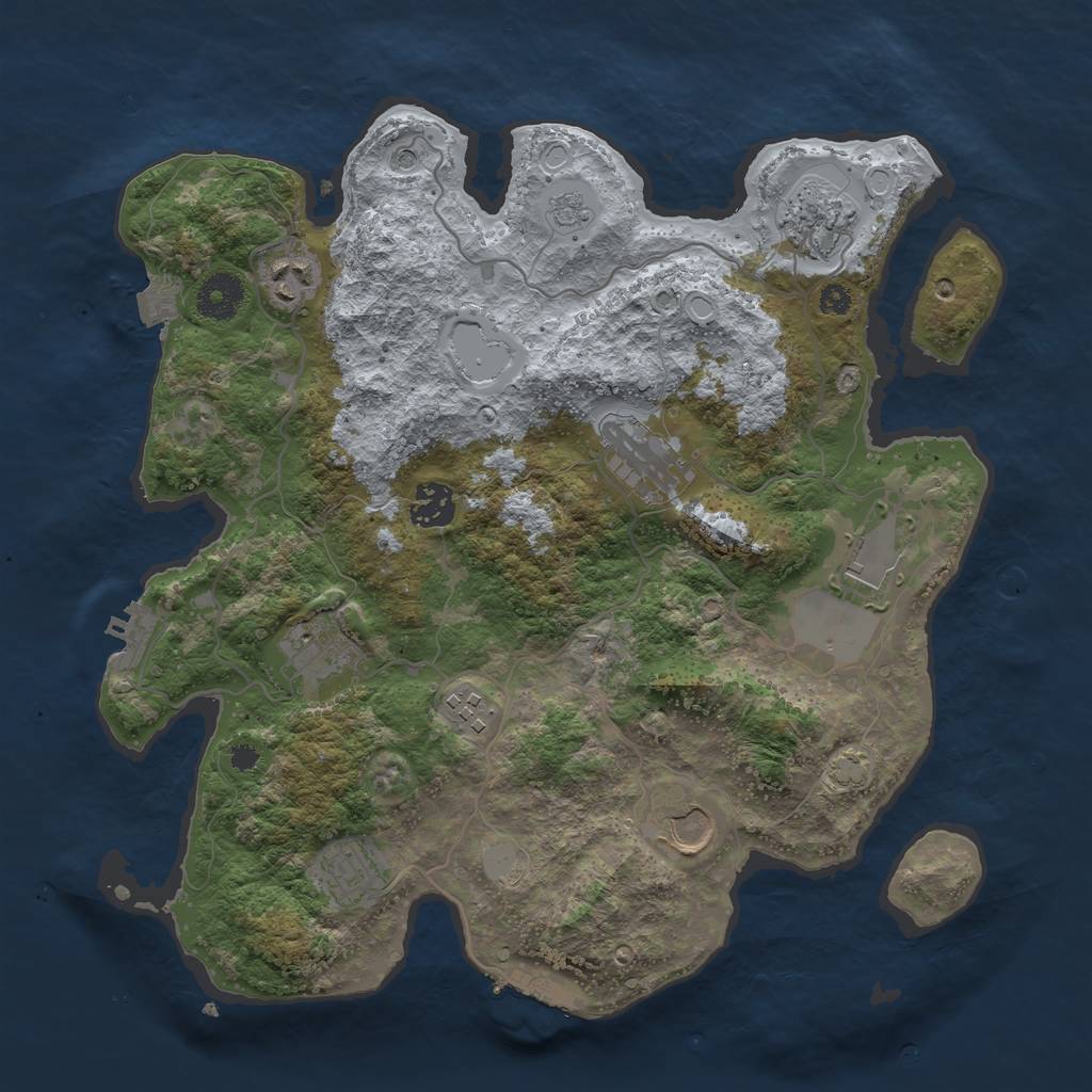 Rust Map: Procedural Map, Size: 3500, Seed: 134566, 17 Monuments