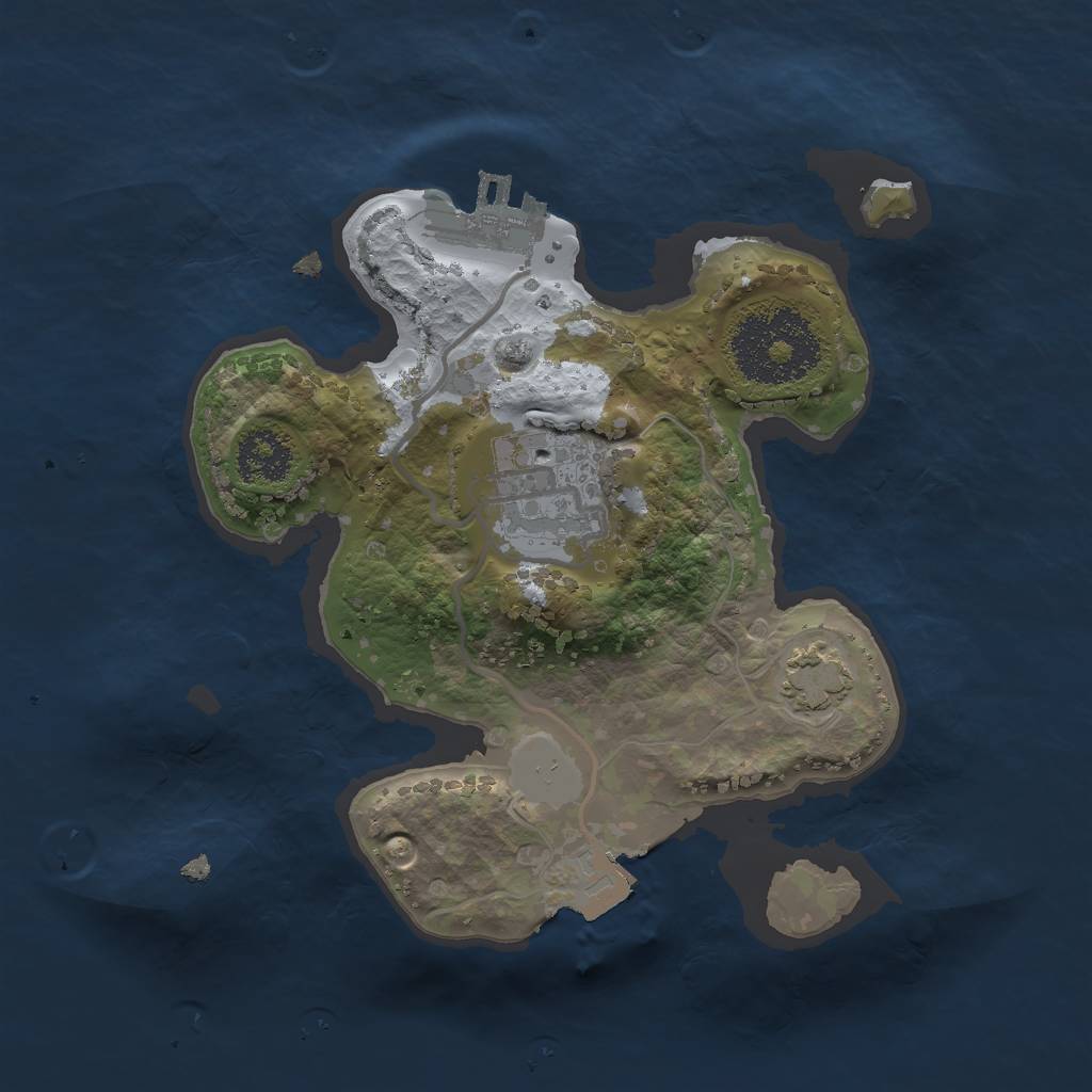 Rust Map: Procedural Map, Size: 2000, Seed: 1429284583, 6 Monuments