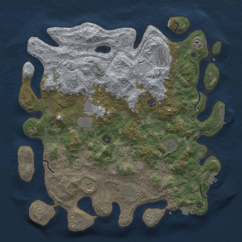 Rust Map: Procedural Map, Size: 4200, Seed: 42400891, 17 Monuments