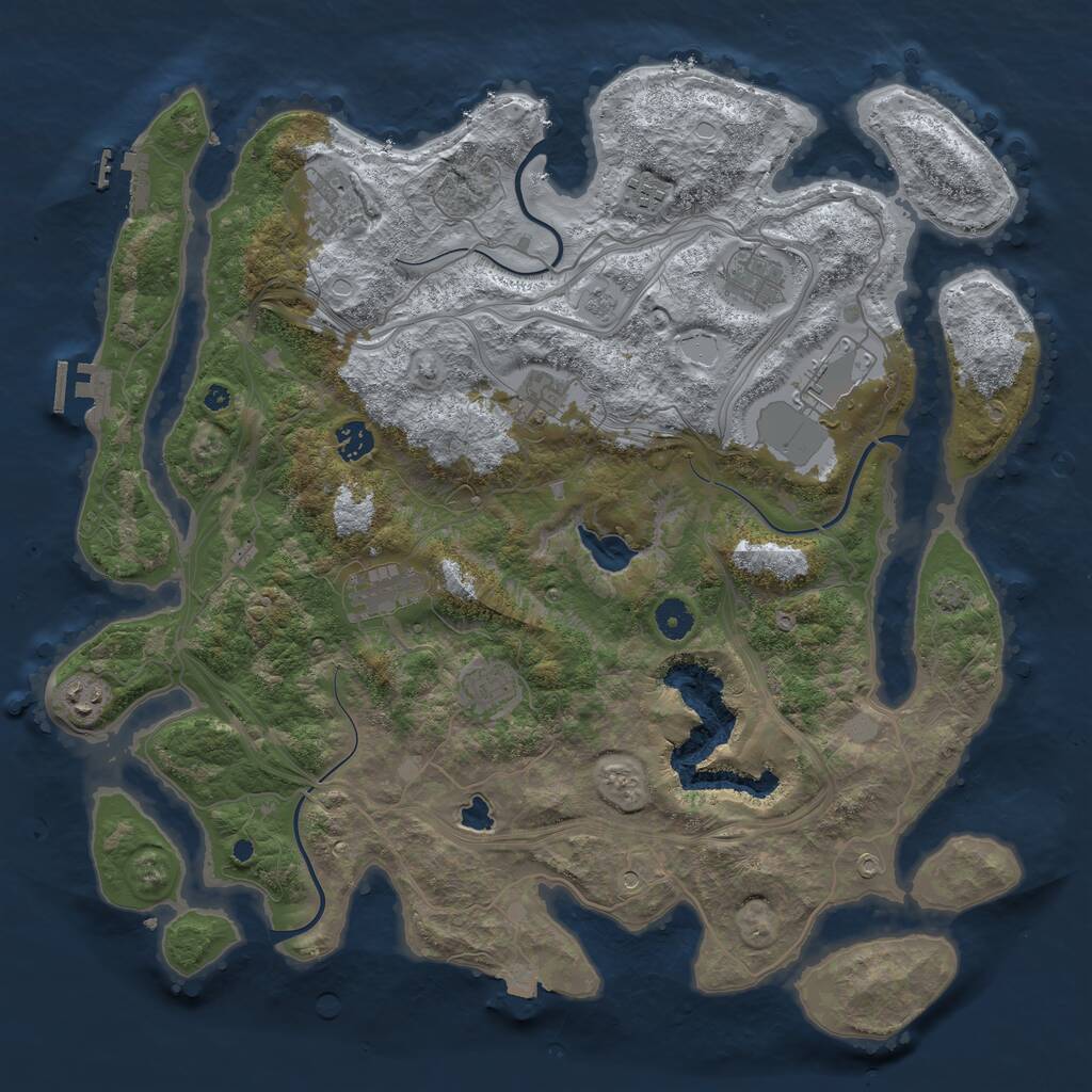 Rust Map: Procedural Map, Size: 4250, Seed: 1962986915, 15 Monuments