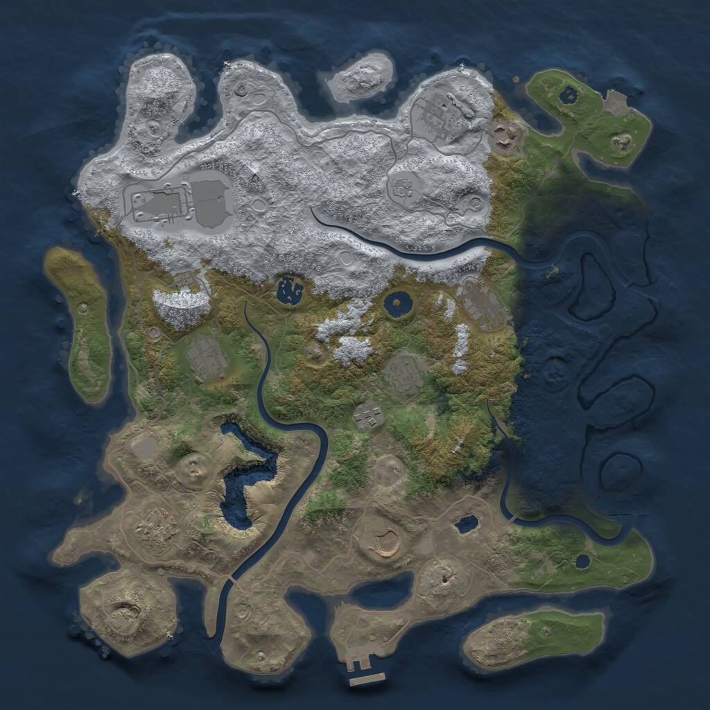 Rust Map: Procedural Map, Size: 4000, Seed: 271804187, 15 Monuments