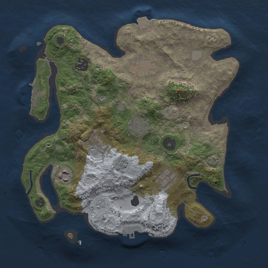 Rust Map: Procedural Map, Size: 3000, Seed: 48255203, 15 Monuments