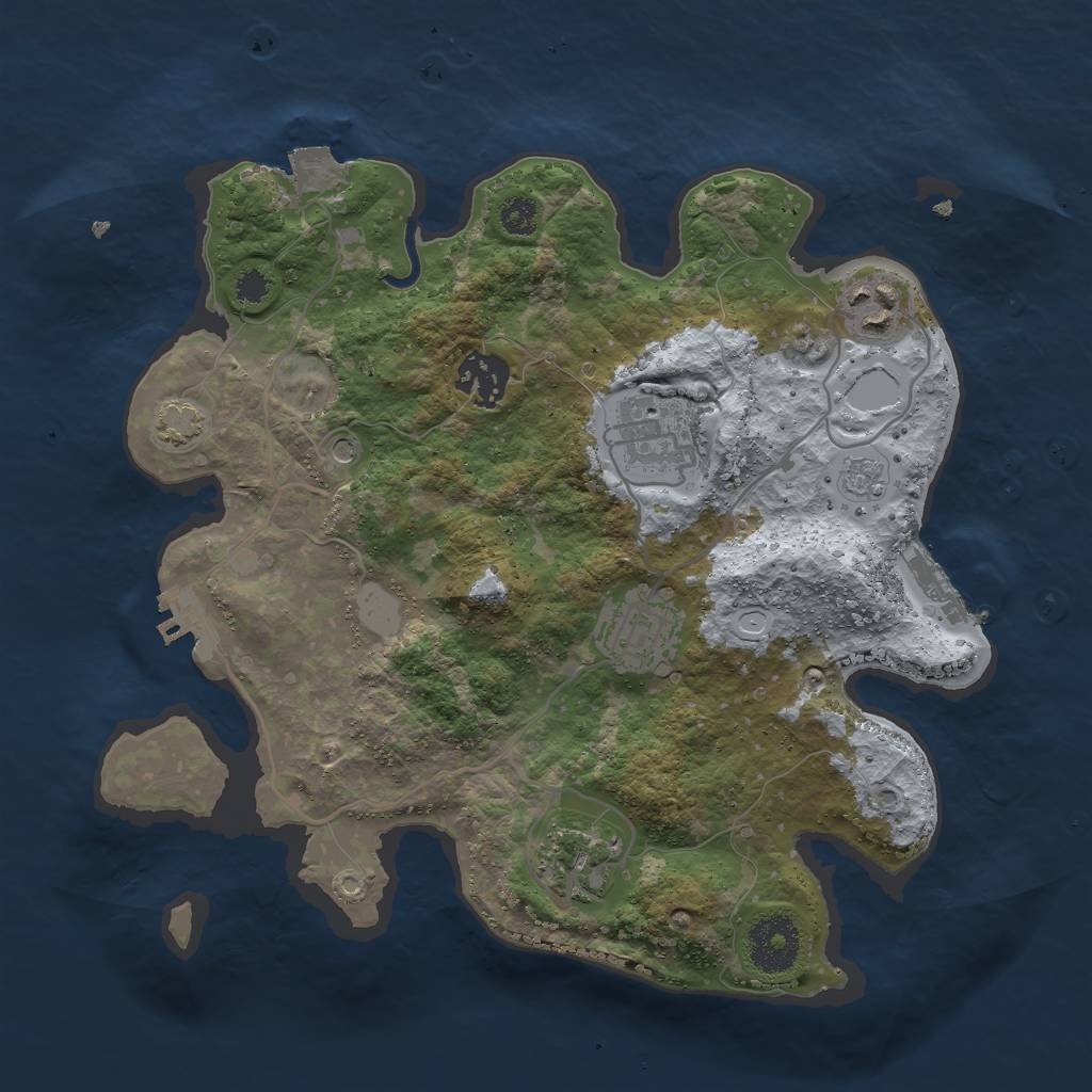 Rust Map: Procedural Map, Size: 3000, Seed: 2809, 13 Monuments