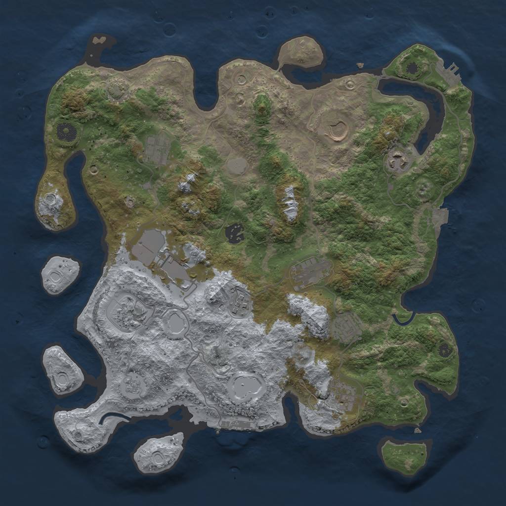 Rust Map: Procedural Map, Size: 3800, Seed: 300403643, 18 Monuments