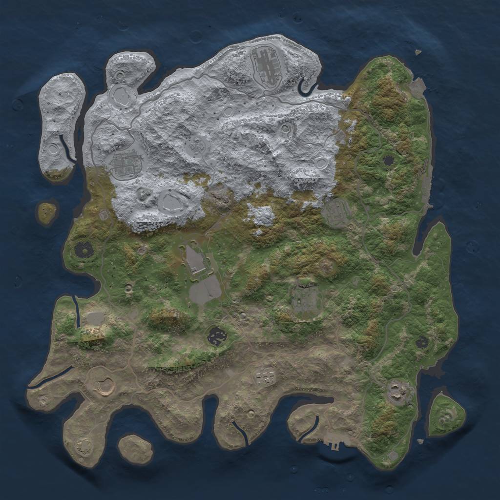 Rust Map: Procedural Map, Size: 4096, Seed: 203228798, 17 Monuments