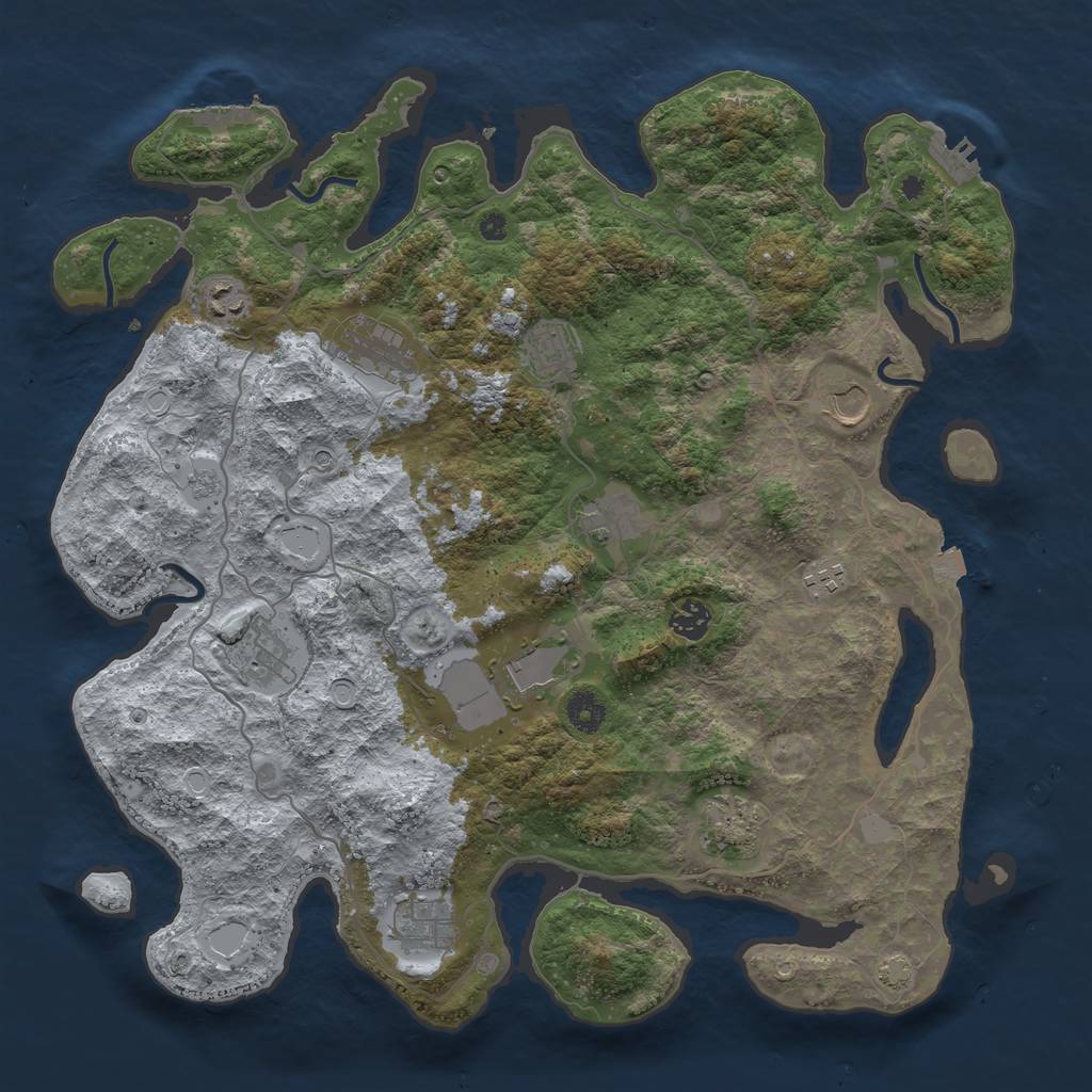 Rust Map: Procedural Map, Size: 4096, Seed: 85023592, 19 Monuments