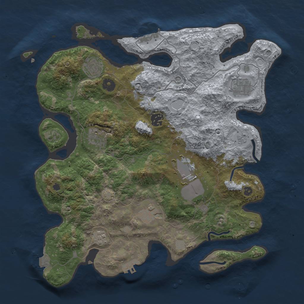 Rust Map: Procedural Map, Size: 3500, Seed: 778231, 15 Monuments