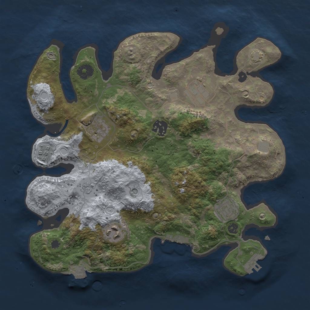 Rust Map: Procedural Map, Size: 3000, Seed: 111913327, 14 Monuments
