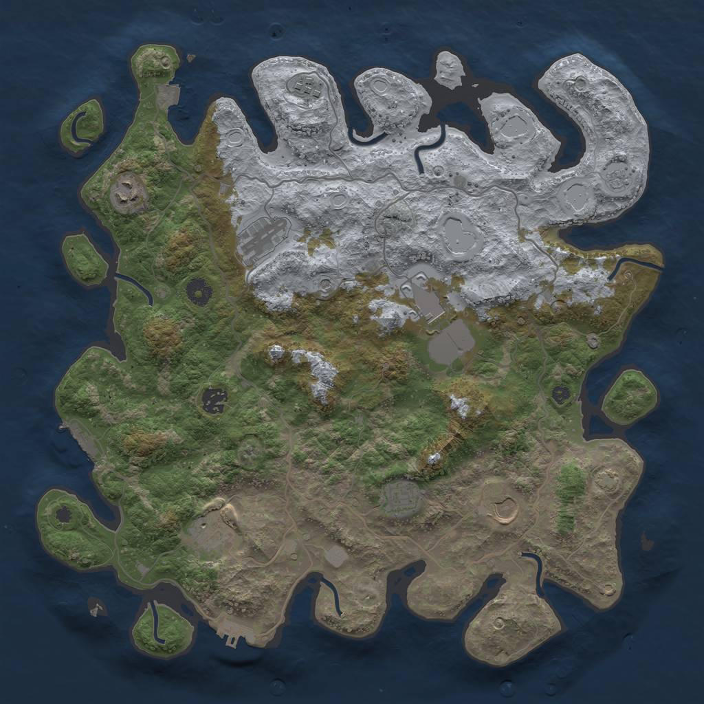 Rust Map: Procedural Map, Size: 4000, Seed: 196208803, 16 Monuments