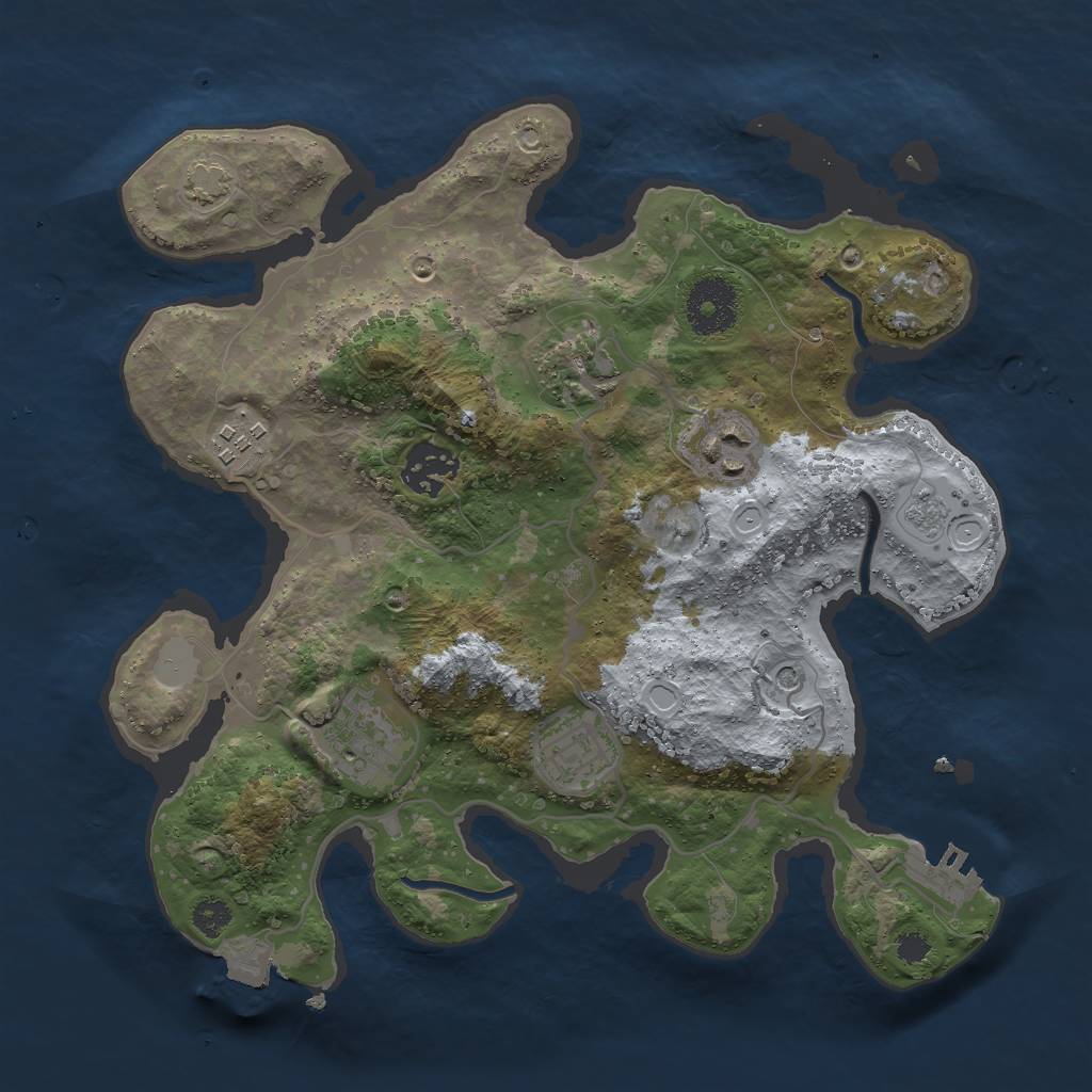 Rust Map: Procedural Map, Size: 3000, Seed: 9339, 13 Monuments