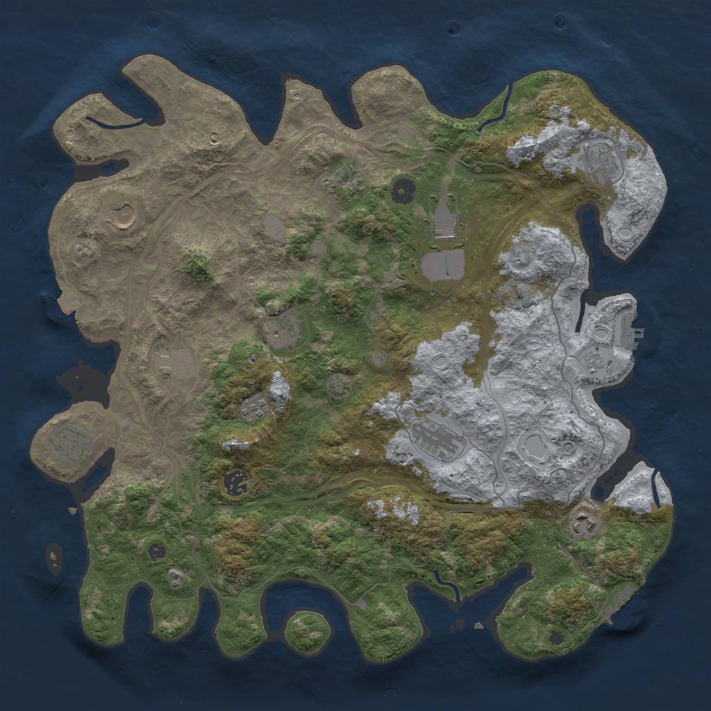 Rust Map: Procedural Map, Size: 4250, Seed: 269219280, 19 Monuments