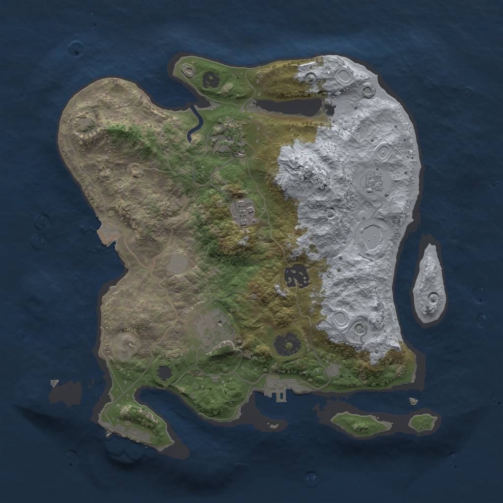 Rust Map: Procedural Map, Size: 3000, Seed: 1484, 12 Monuments
