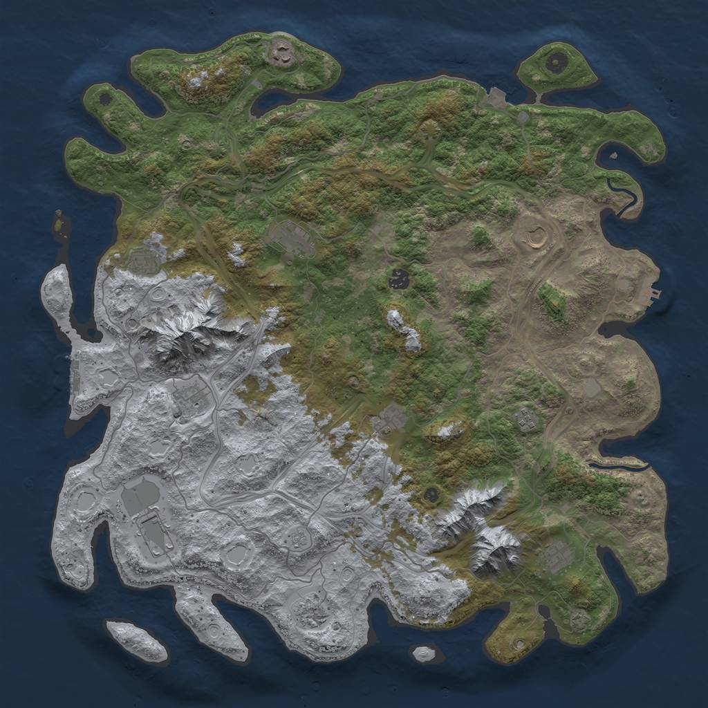 Rust Map: Procedural Map, Size: 5000, Seed: 84622, 19 Monuments