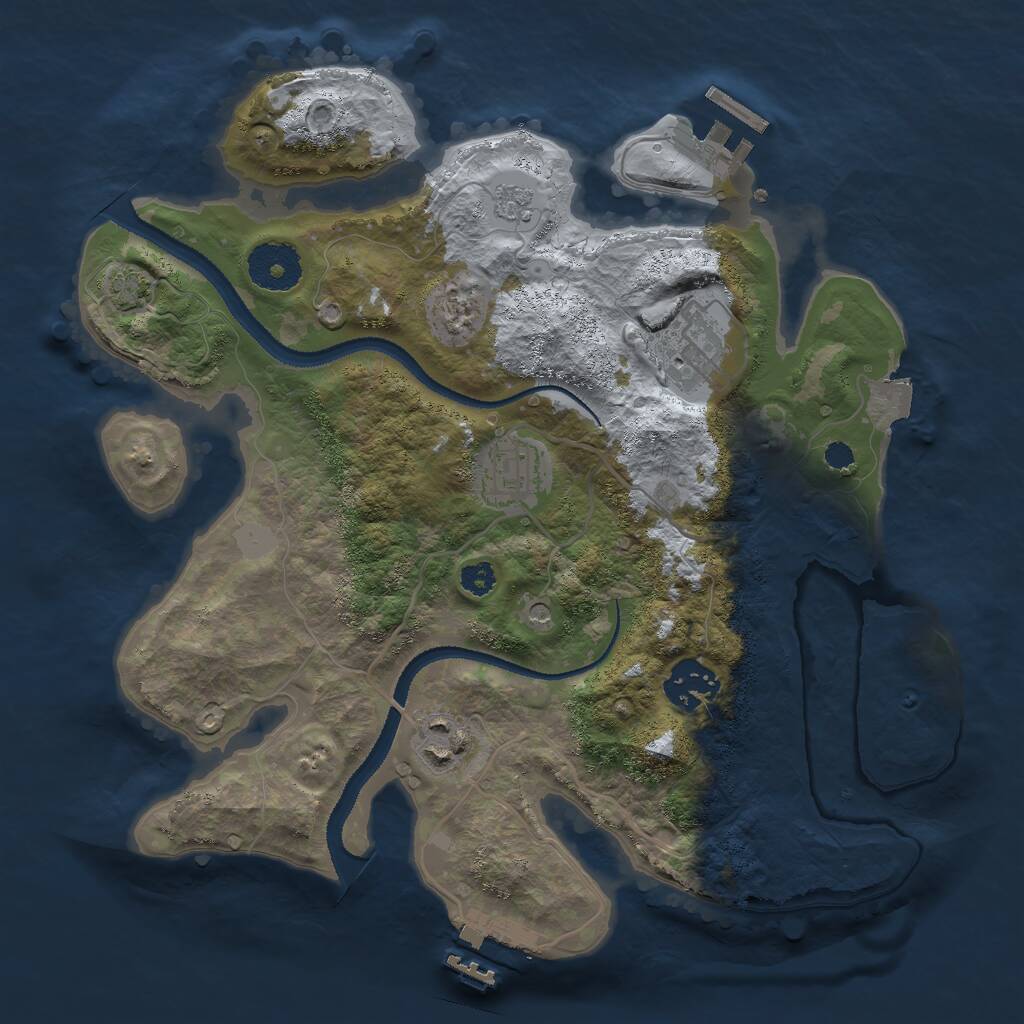 Rust Map: Procedural Map, Size: 3000, Seed: 1777981989, 10 Monuments