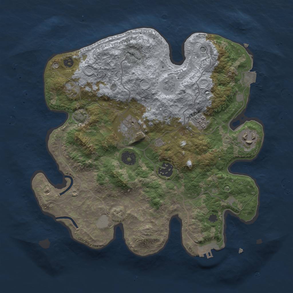 Rust Map: Procedural Map, Size: 3000, Seed: 864175, 11 Monuments