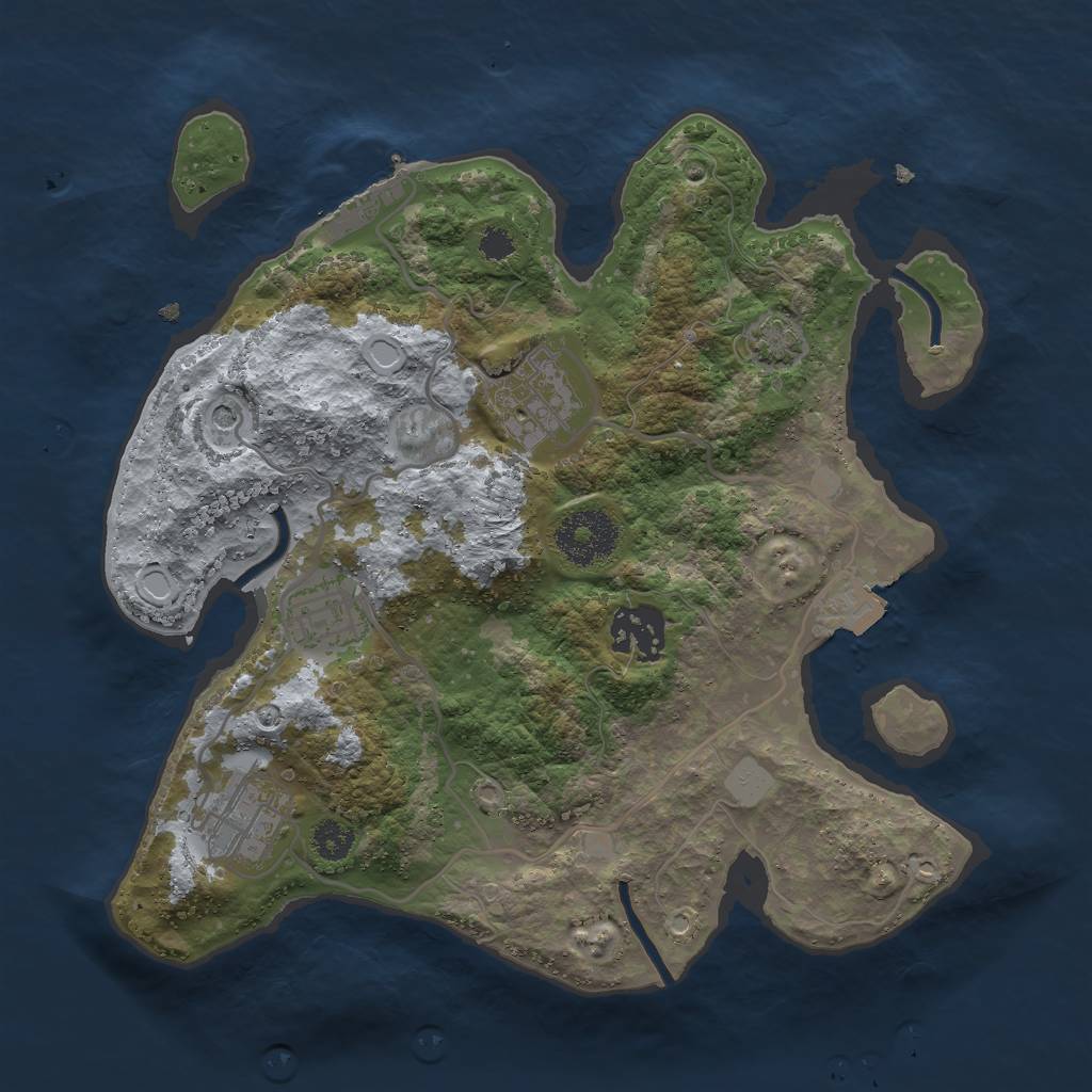 Rust Map: Procedural Map, Size: 2800, Seed: 365513376, 10 Monuments