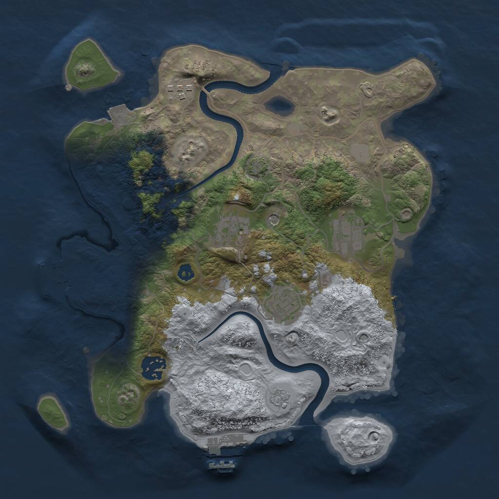 Rust Map: Procedural Map, Size: 3000, Seed: 4752, 11 Monuments