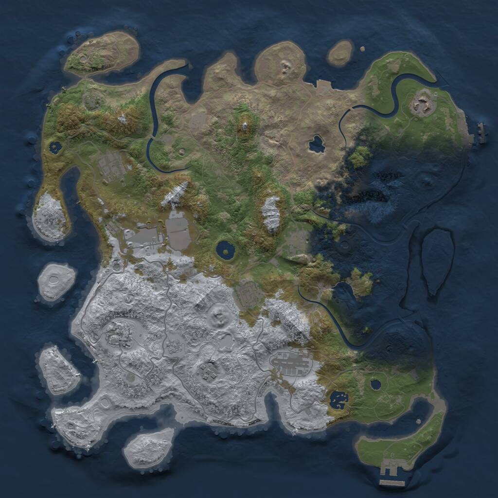 Rust Map: Procedural Map, Size: 4000, Seed: 300403643, 15 Monuments