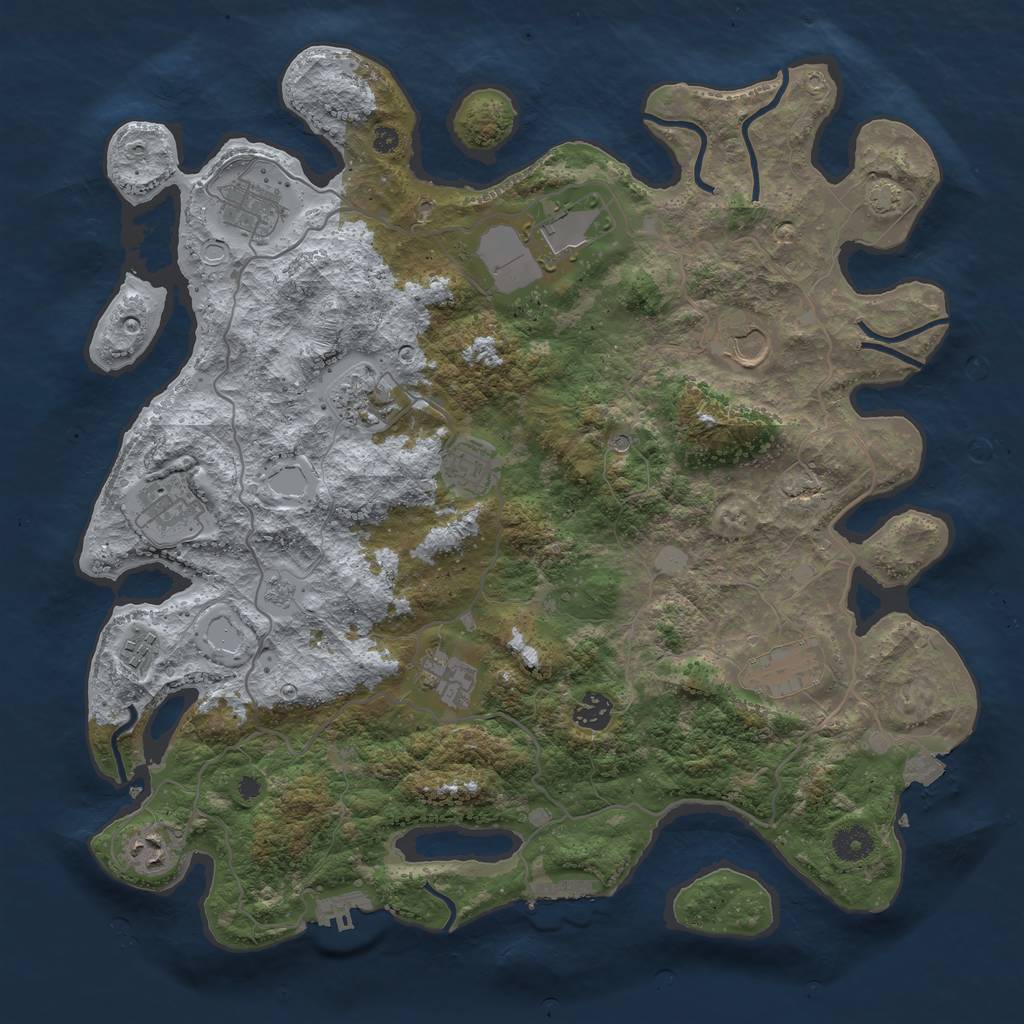 Rust Map: Procedural Map, Size: 4000, Seed: 1906265283, 19 Monuments