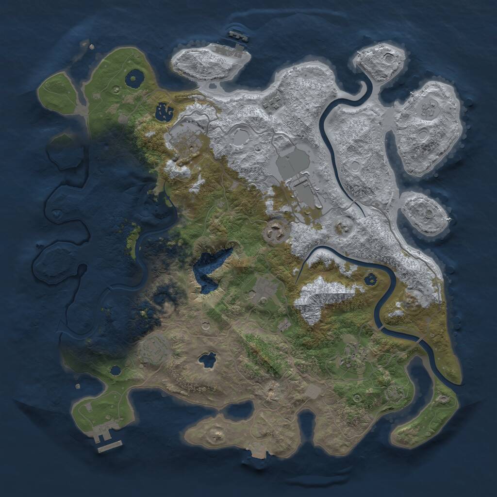 Rust Map: Procedural Map, Size: 4000, Seed: 1985311107, 14 Monuments