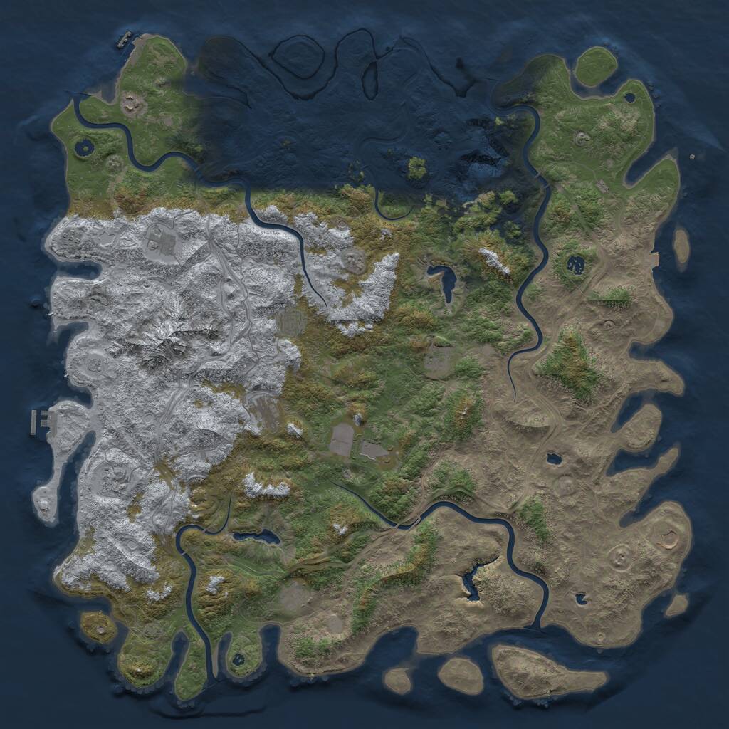 Rust Map: Procedural Map, Size: 6000, Seed: 1621605095, 17 Monuments