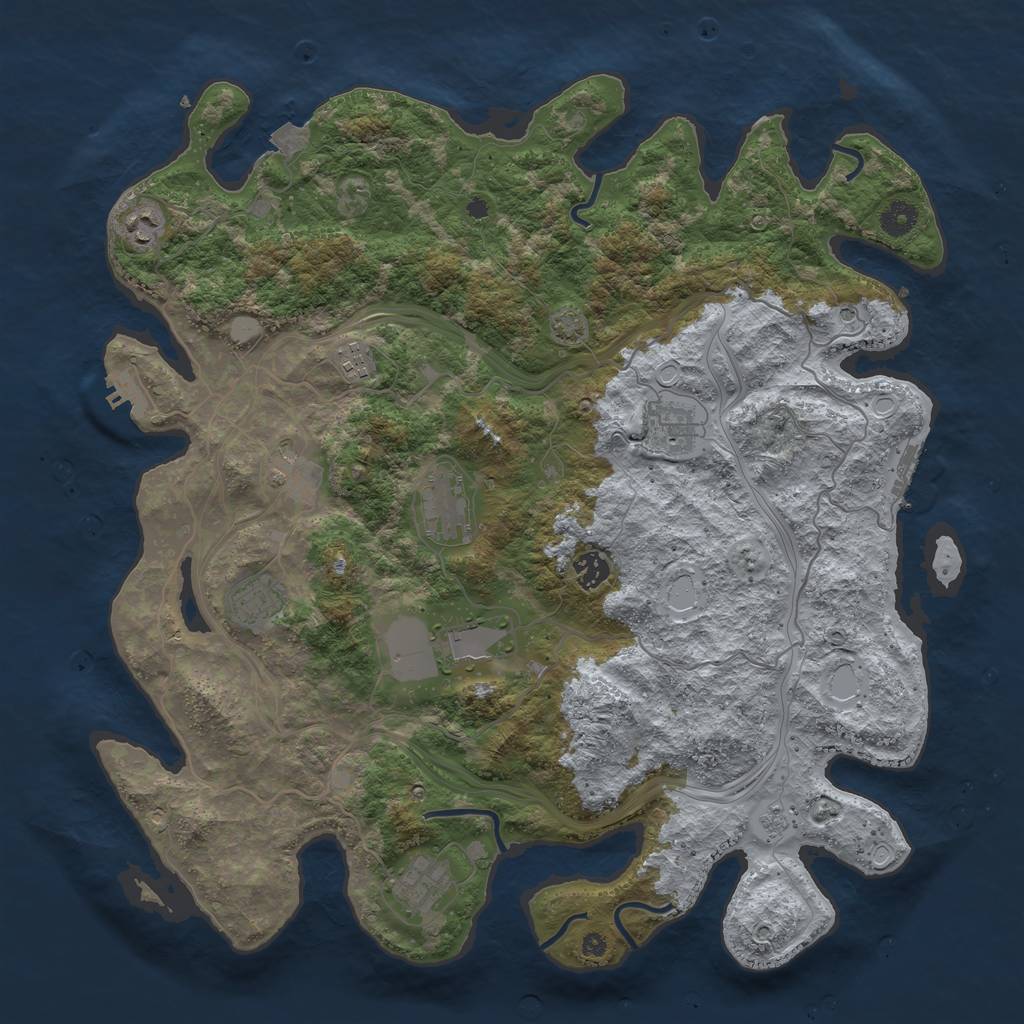 Rust Map: Procedural Map, Size: 4250, Seed: 1782492847, 17 Monuments