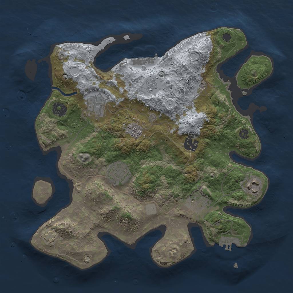 Rust Map: Procedural Map, Size: 3000, Seed: 792319706, 14 Monuments
