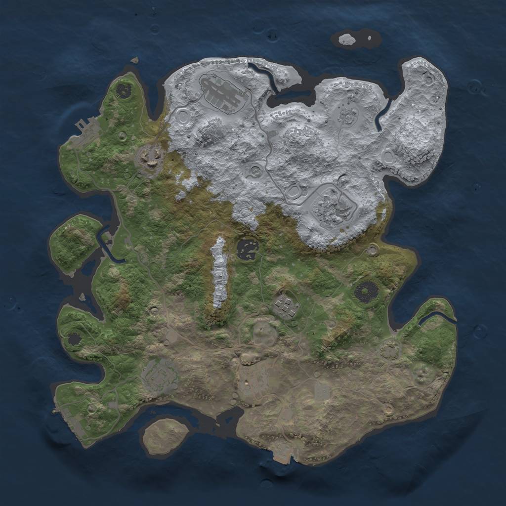 Rust Map: Procedural Map, Size: 3389, Seed: 13825, 15 Monuments