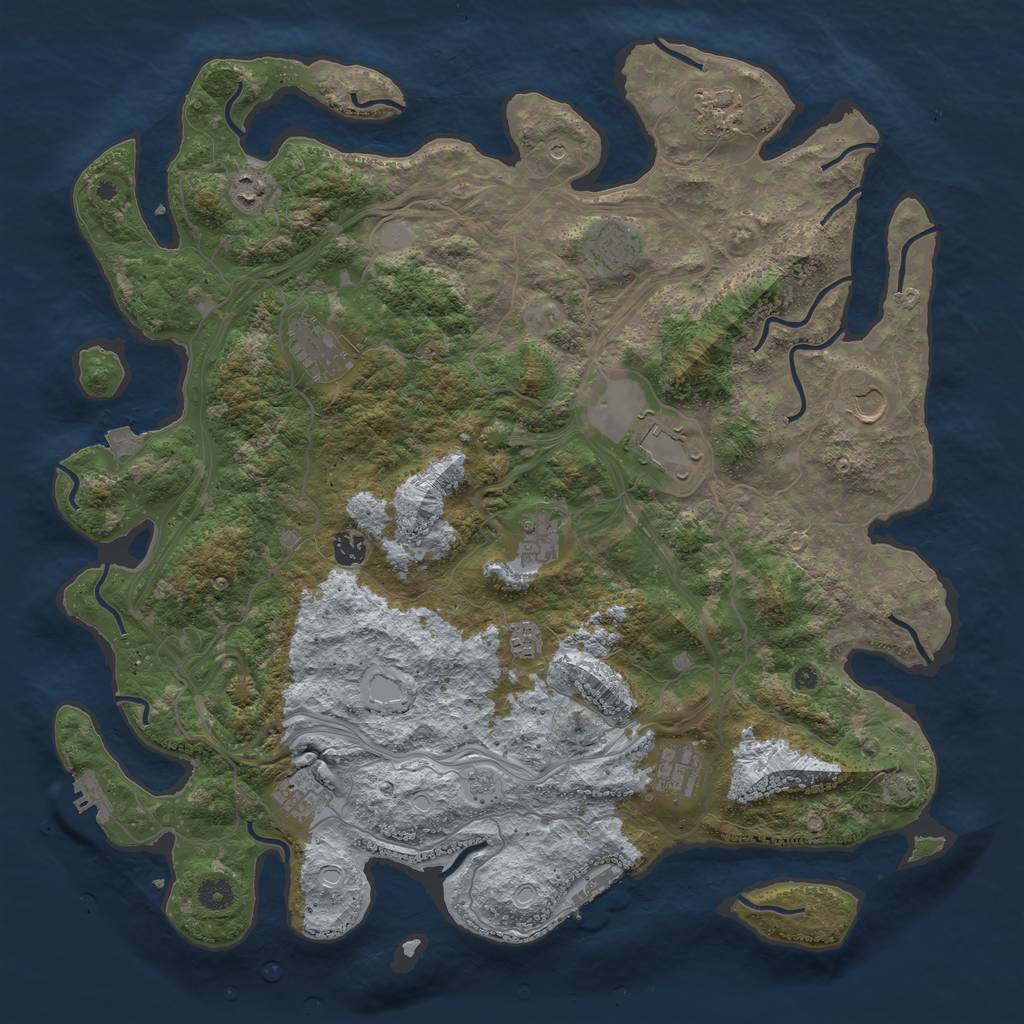 Rust Map: Procedural Map, Size: 4500, Seed: 924235709, 19 Monuments