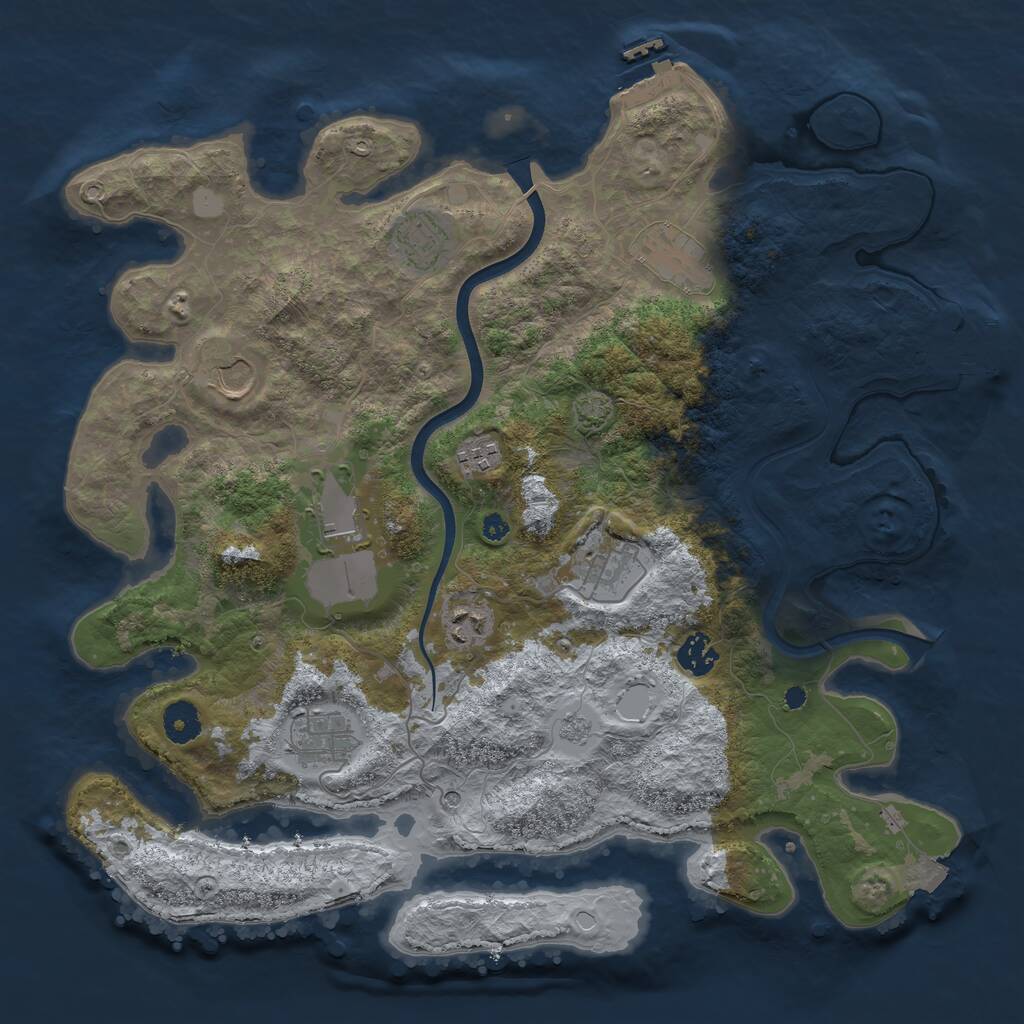 Rust Map: Procedural Map, Size: 3850, Seed: 567915824, 15 Monuments