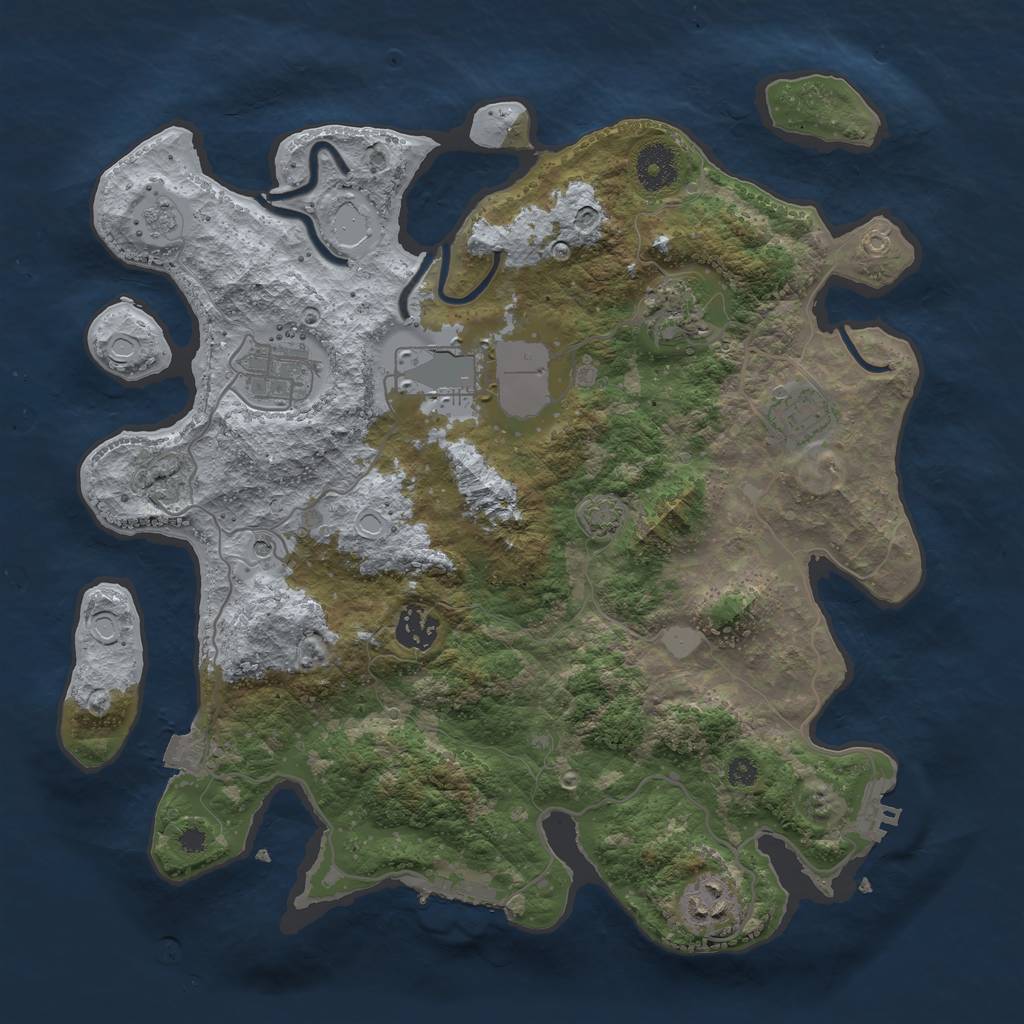 Rust Map: Procedural Map, Size: 3500, Seed: 741852984, 14 Monuments