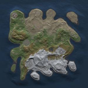 Thumbnail Rust Map: Barren, Size: 3000, Seed: 987654321, 11 Monuments