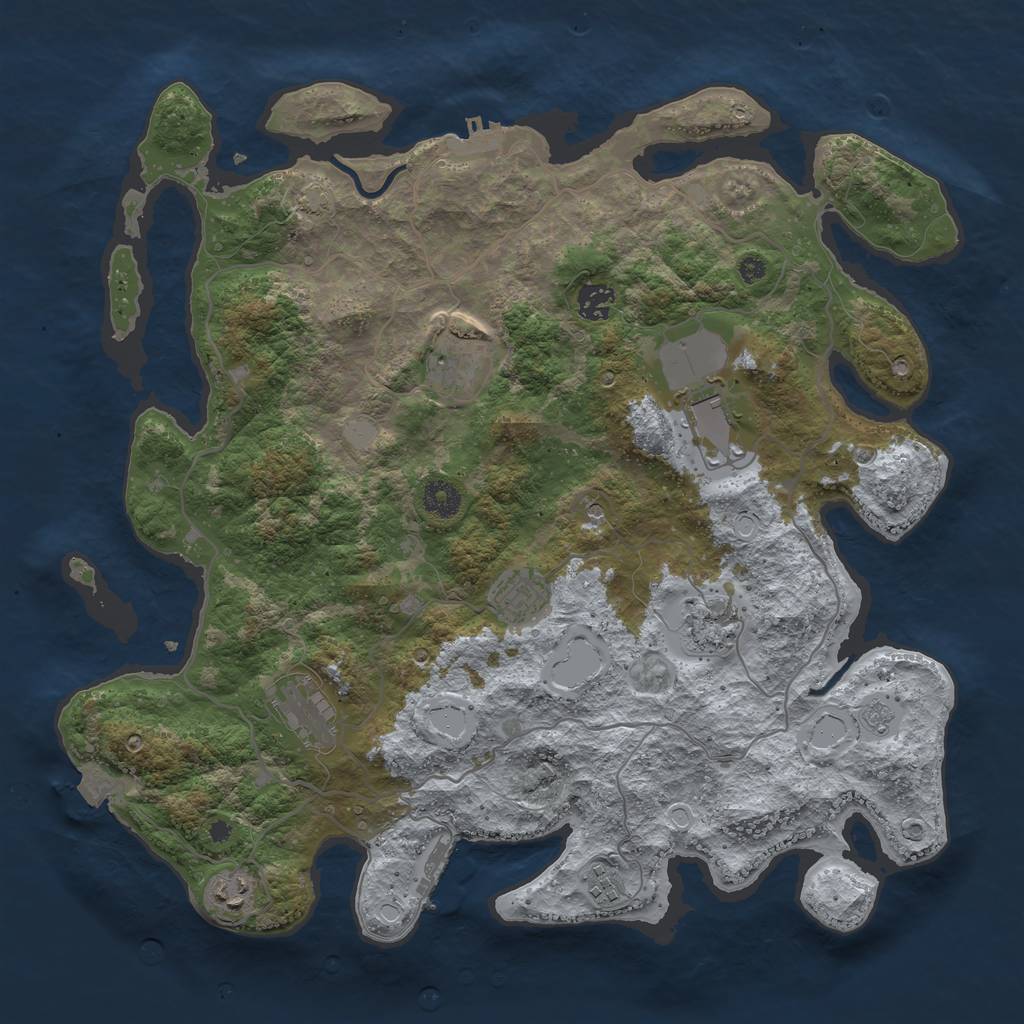 Rust Map: Procedural Map, Size: 4000, Seed: 612755809, 16 Monuments