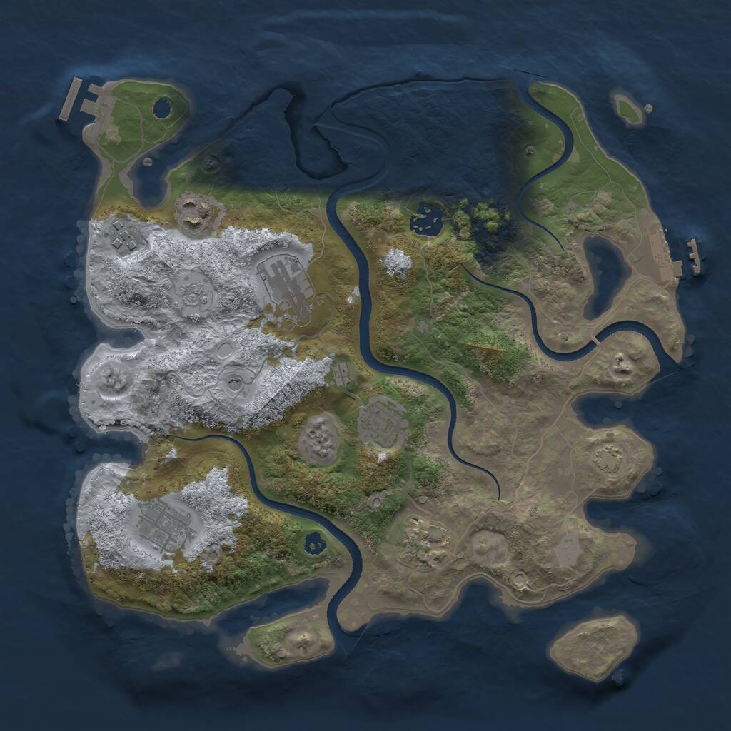 Rust Map: Procedural Map, Size: 3300, Seed: 979, 13 Monuments