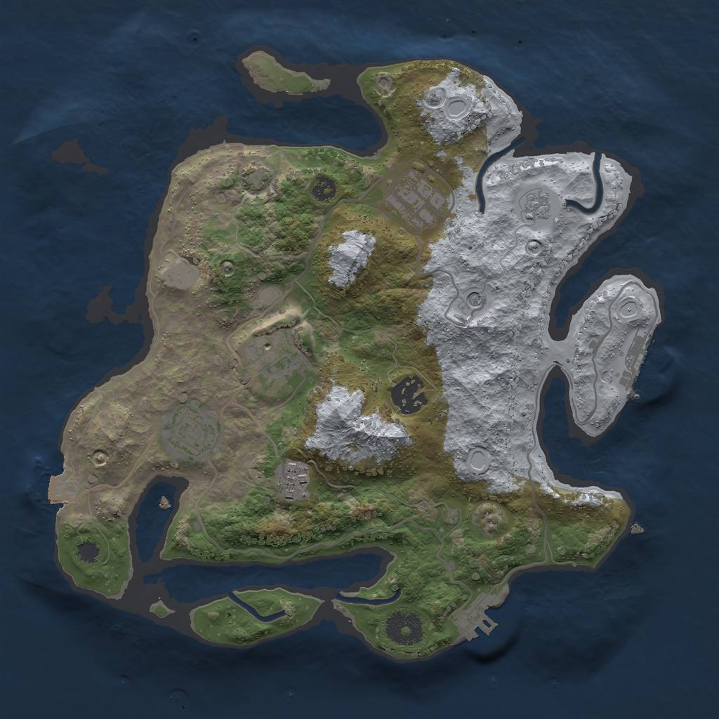 Rust Map: Procedural Map, Size: 3000, Seed: 367743290, 13 Monuments
