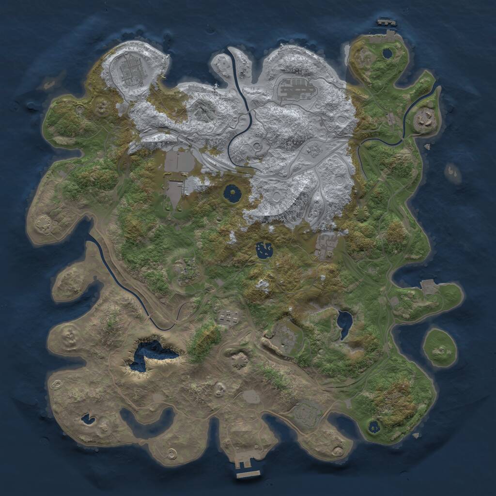 Rust Map: Procedural Map, Size: 4250, Seed: 1268974035, 16 Monuments