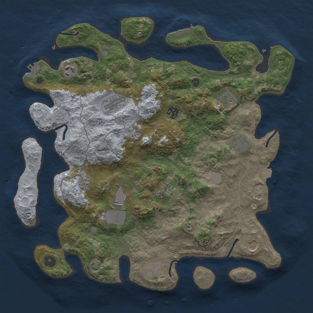 Rust Map: Procedural Map, Size: 4000, Seed: 1802689765, 18 Monuments