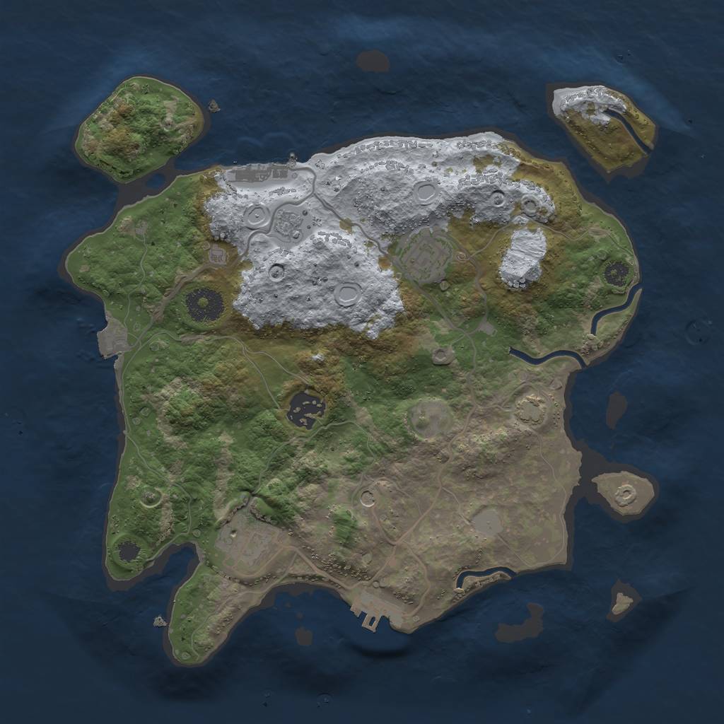 Rust Map: Procedural Map, Size: 3000, Seed: 1310966912, 11 Monuments
