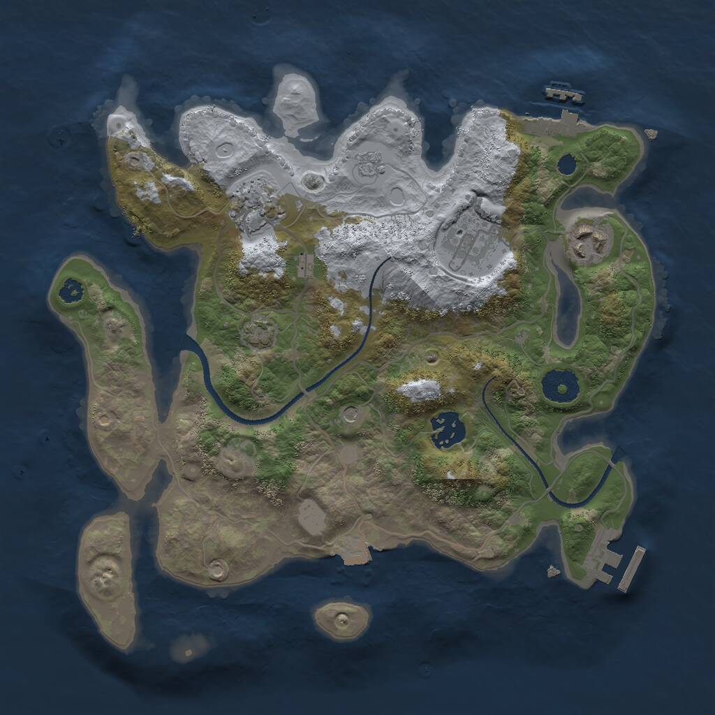 Rust Map: Procedural Map, Size: 3000, Seed: 273466509, 10 Monuments