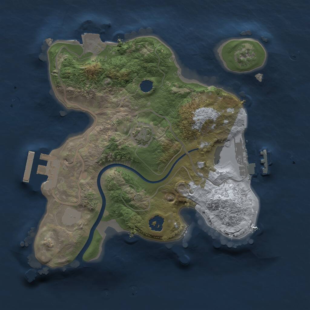 Rust Map: Procedural Map, Size: 2000, Seed: 4234, 4 Monuments