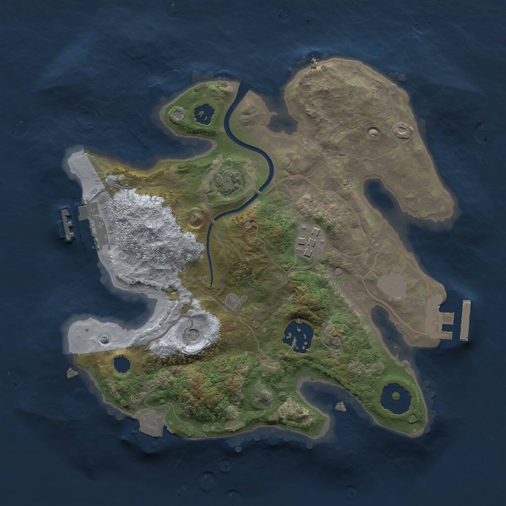 Rust Map: Procedural Map, Size: 2500, Seed: 1706116590, 7 Monuments