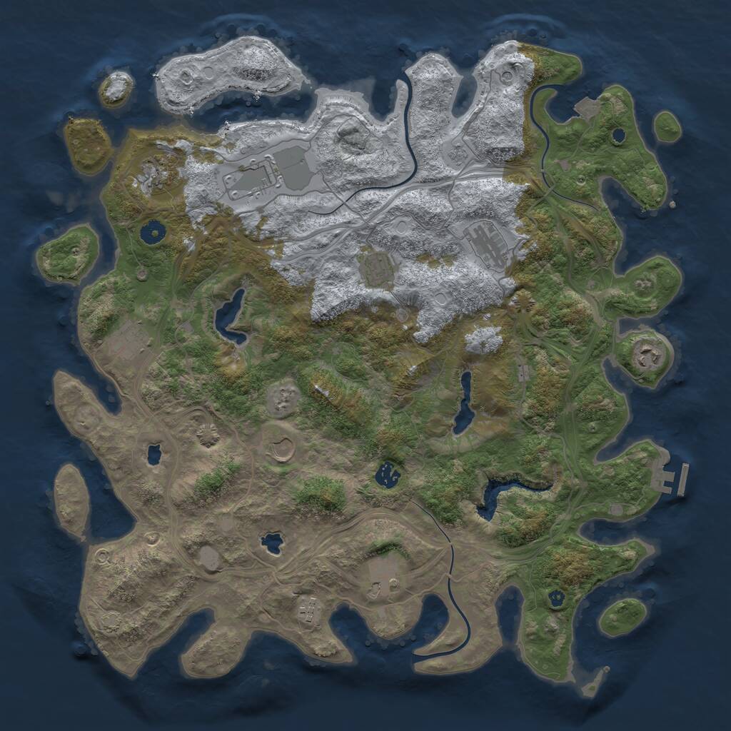 Rust Map: Procedural Map, Size: 4500, Seed: 439492942, 15 Monuments
